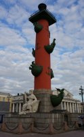 The Rostral Columns at the eastern tip of Vasilievsky island