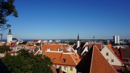 Lower Old Town from Upper Old Town in Tallinn, Estonia