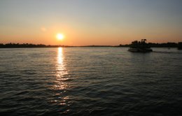 Sunset on the Zambezi River in Zimbabwe