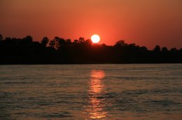 Sunset on the Zambezi River in Zimbabwe