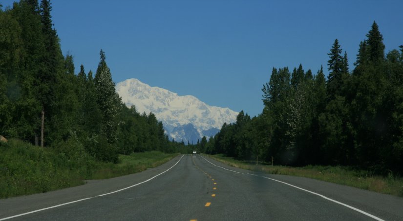 Mount McKinley looming over Parks Highway