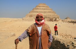 Local Arab at the Pyramid of Djoser, or step pyramid