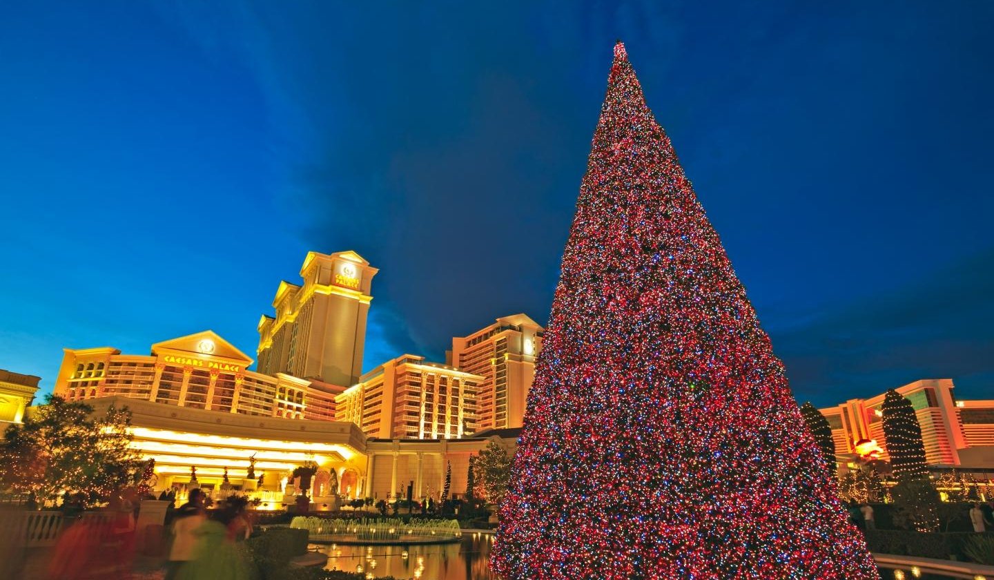 Ceasar's Palace Las Vegas decorated for Christmas
