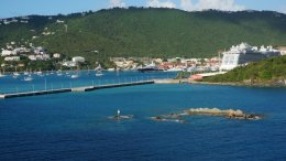 Sailing away from St. Thomas, U.S. Virgin Islands