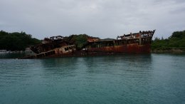 Shipwreck on Roatan Island, Honduras