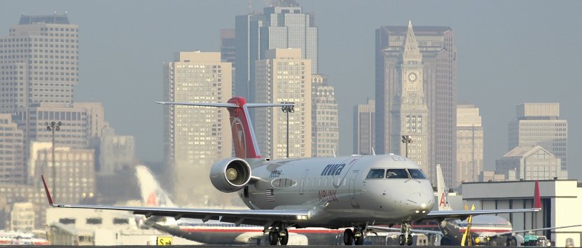 Northwest Airlink CRJ operating as flight #4784 at Boston's Logan Airport