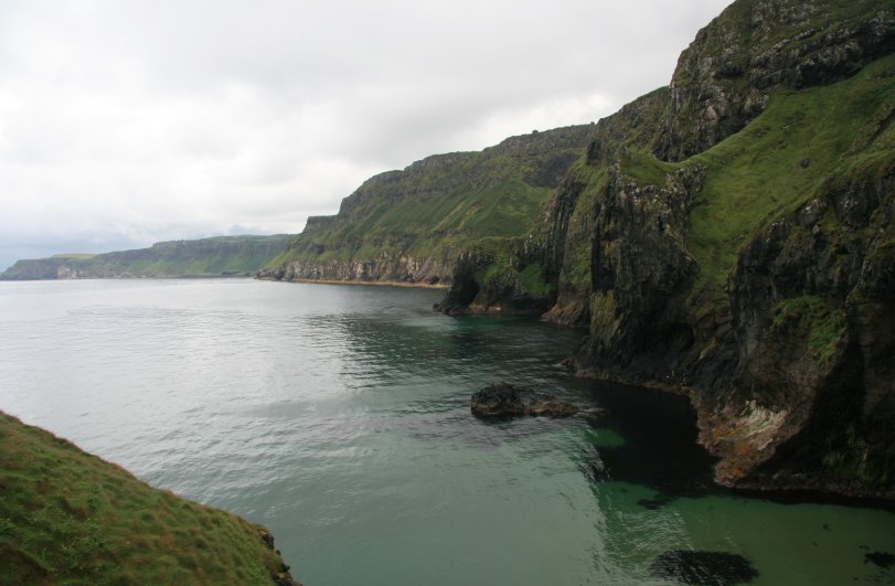 Sea cliffs around Carrick-a-Rede Rope Bridge