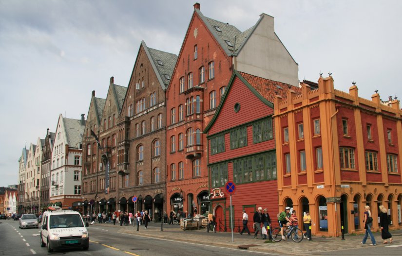 The old Brygge buildings in Bergen, Norway
