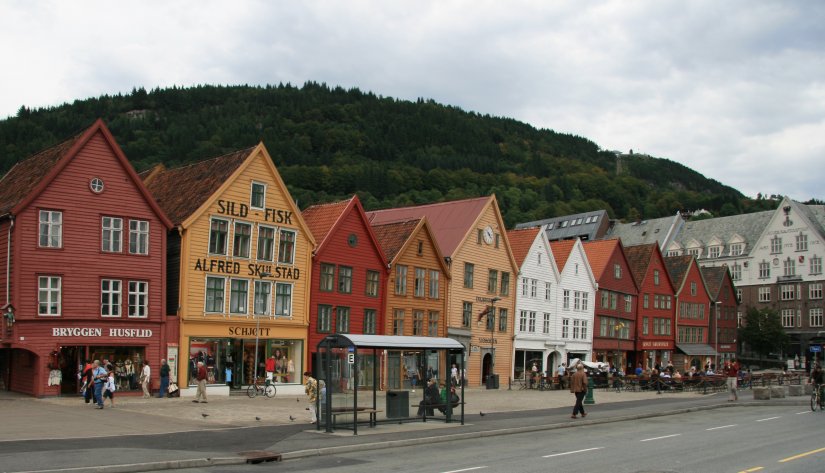 The old Brygge buildings in Bergen, Norway