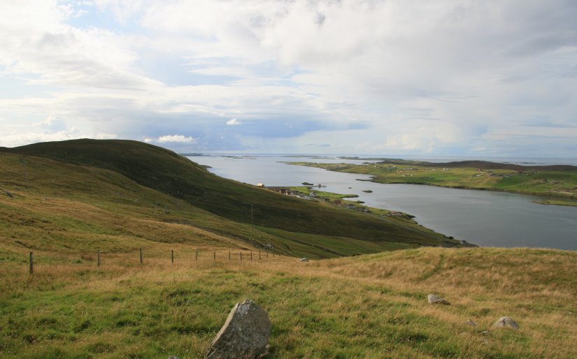 Scenic vista overlooking Northwest Shetland