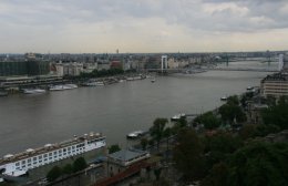 Danube River from Castle Hill looking into Pest