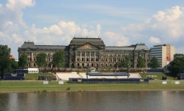 Finance Ministry on the Elbe River in Dresden, Germany