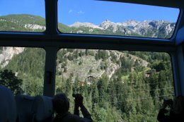 The Glacier Express approaching Zermatt, Switzerland