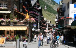 The business district in Zermatt, Switzerland