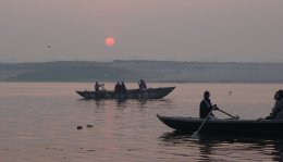 Sunrise on the River Ganges in Varanasi, India