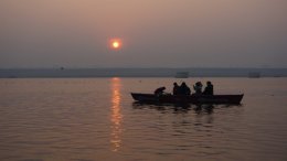 Sunrise on the River Ganges in Varanasi, India
