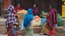 Ladies selling produce in Bhaktapur, Nepal