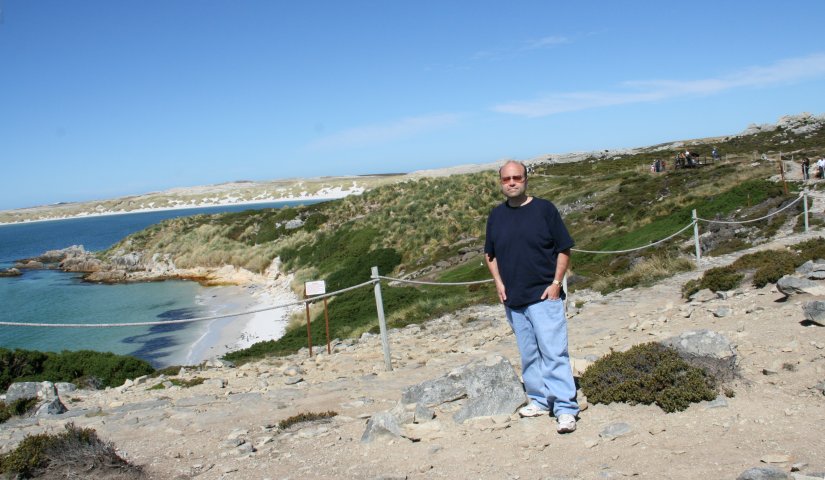 Me at Gypsy Cove in the Falkland Islands