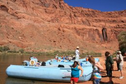 Our rafts on the Colorado River