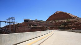 Walking on the top of the Glen Canyon Dam