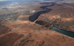 Page, Arizona and the Glen Canyon Dam from the air