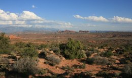 The scenic drive through Arches National Park