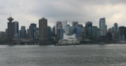 Vancouver skyline from stateroom balcony.