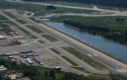 Juneau Airport from helicopter