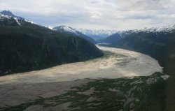 Meade Glacier just after takeoff