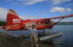 Me after landing at Katmai National Park