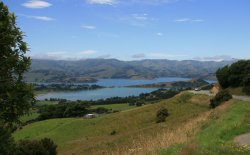 Akaroa Harbour from Hilltop, New Zealand