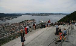 Bergen, Norway from the mountain of Flyen