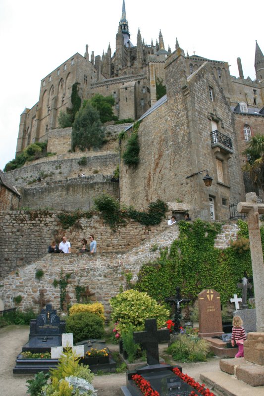 The graveyard under the abbey of Mont Saint-Michel