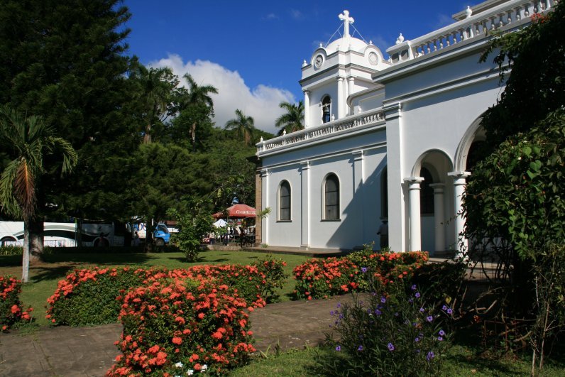 Beautiful church off the town square in Esparza, Costa Rica