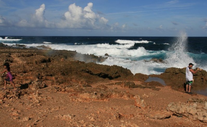 The east coast of Aruba