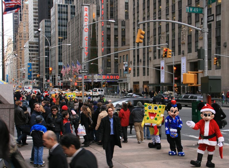 Disney characters on Sixth Avenue