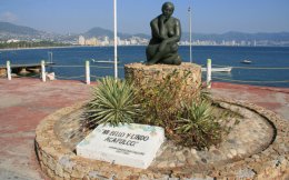 Statue on the beach in Acapulco, Mexico