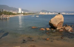 Statue on the beach in Acapulco, Mexico