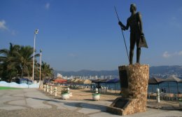 Statue on the beach in Acapulco, Mexico