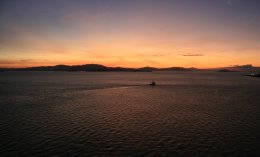 Puntarenas, Costa Rica harbor at sunset