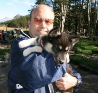 Me with a new friend at dog kennel